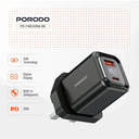 Porodo Dual-Port | Digital Display Quick Charger (with C to C - C to L Cable) - Black-2.webp